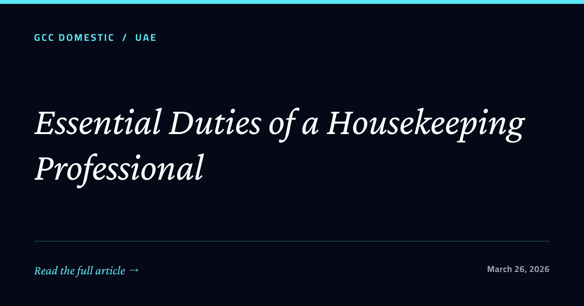 Essential Duties of a Housekeeping Professional