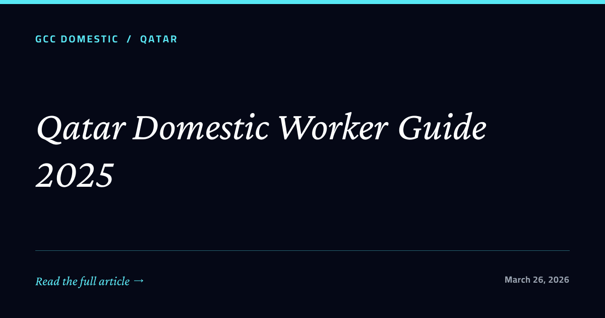 Qatar Domestic Worker Guide 2025