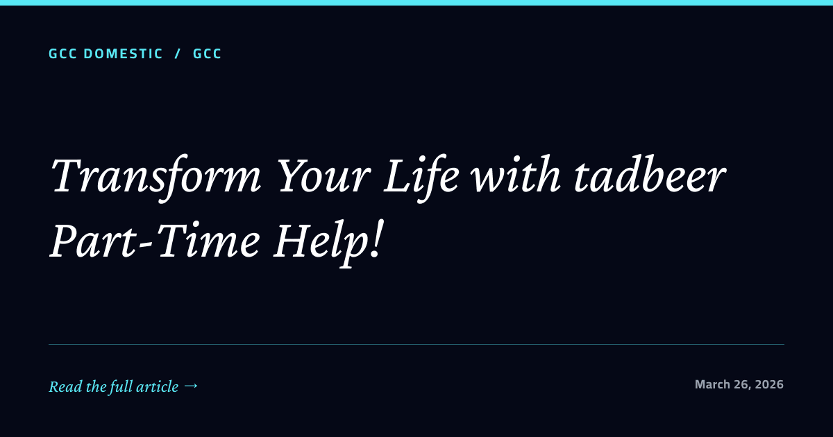 Transform Your Life with tadbeer Part-Time Help!