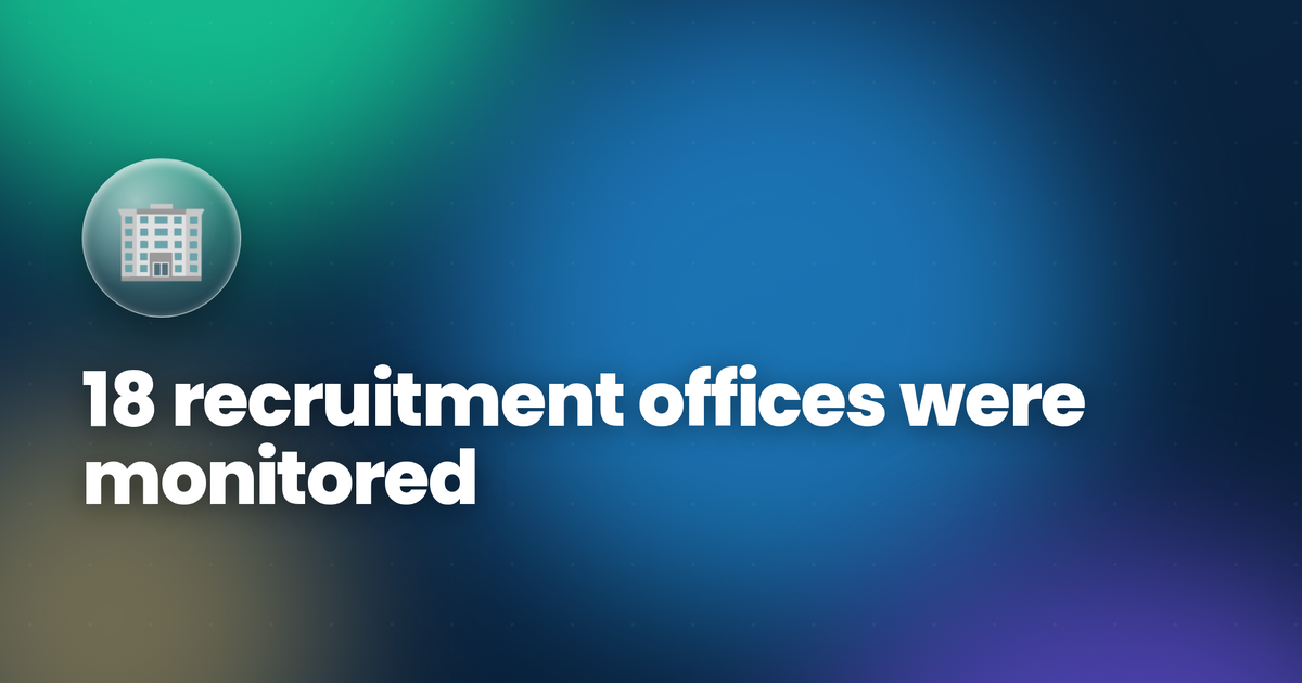 18 recruitment offices were monitored in violation in the second quarter of 2025.