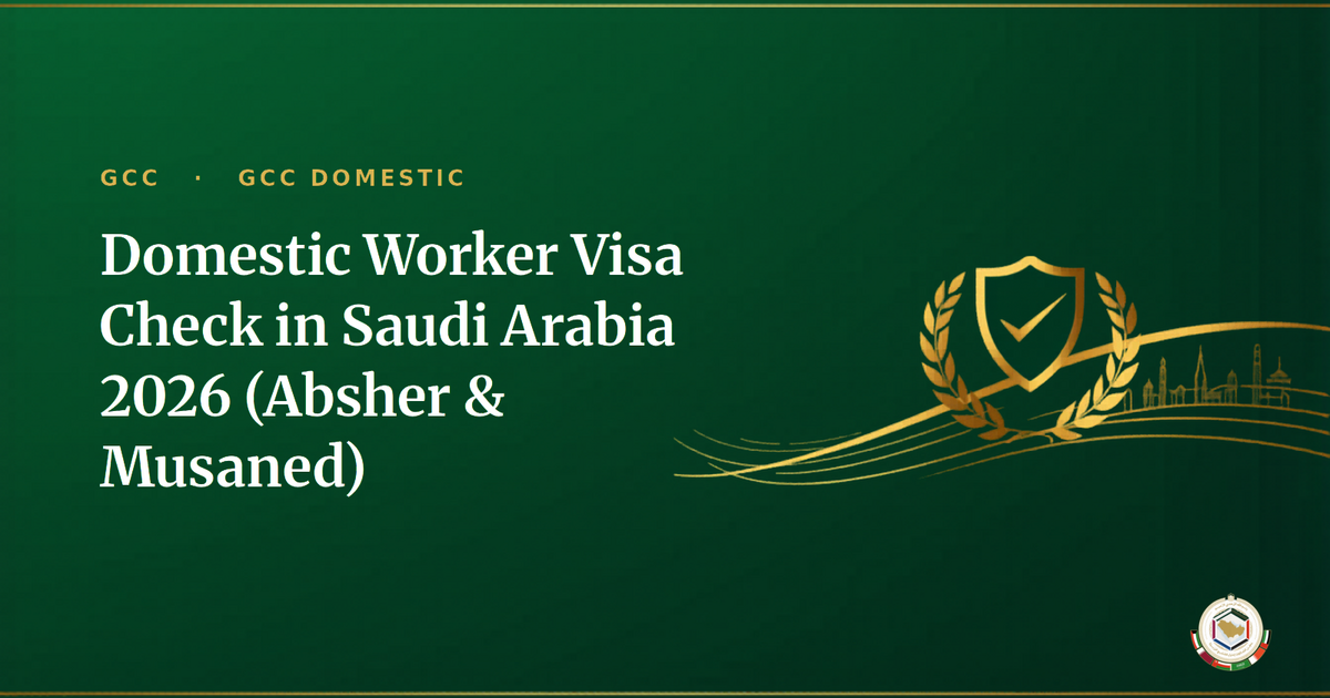 Domestic Worker Visa Check in Saudi Arabia 2026 (Absher & Musaned)