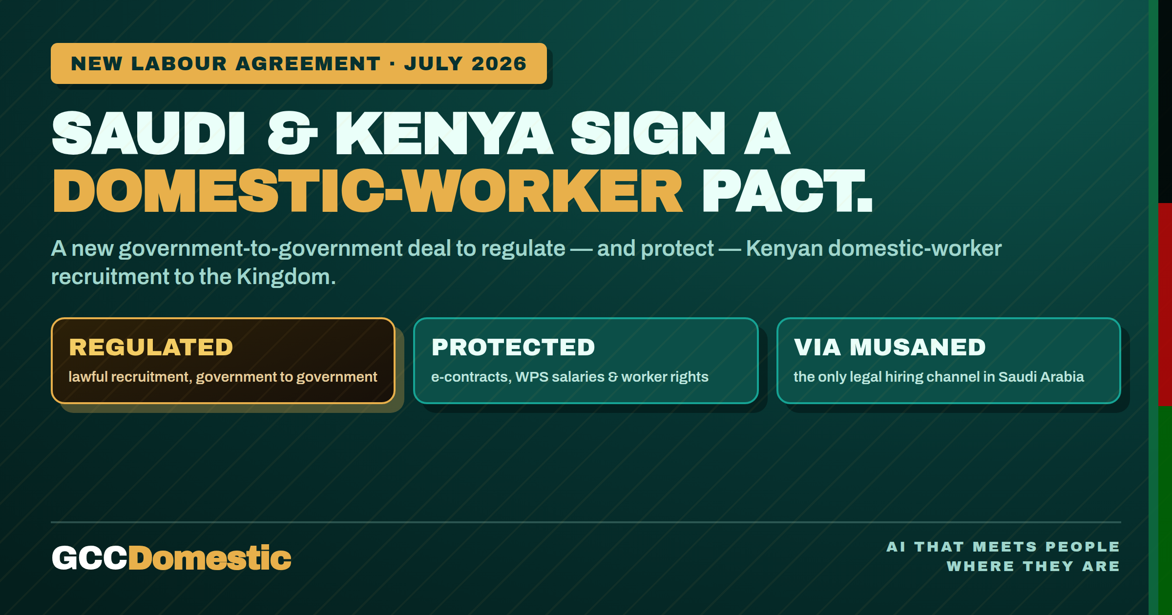 Saudi Arabia & Kenya Sign Domestic Worker Agreement (2026): What It Means